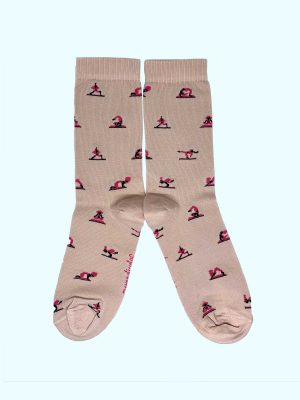 Medias de yoga largas rosadas - patrones - Imagen 2