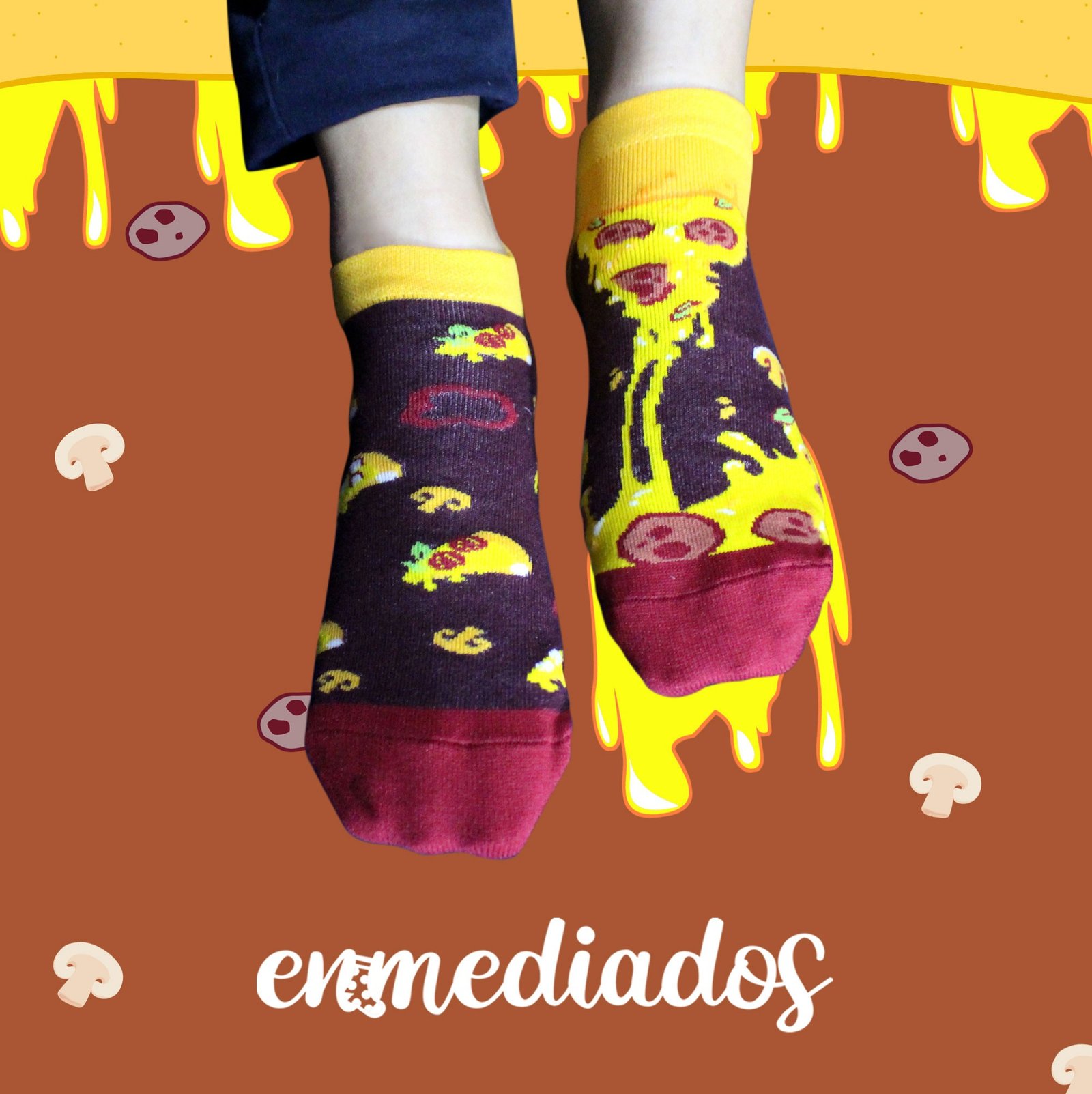Medias personalizadas de pizza para eventos